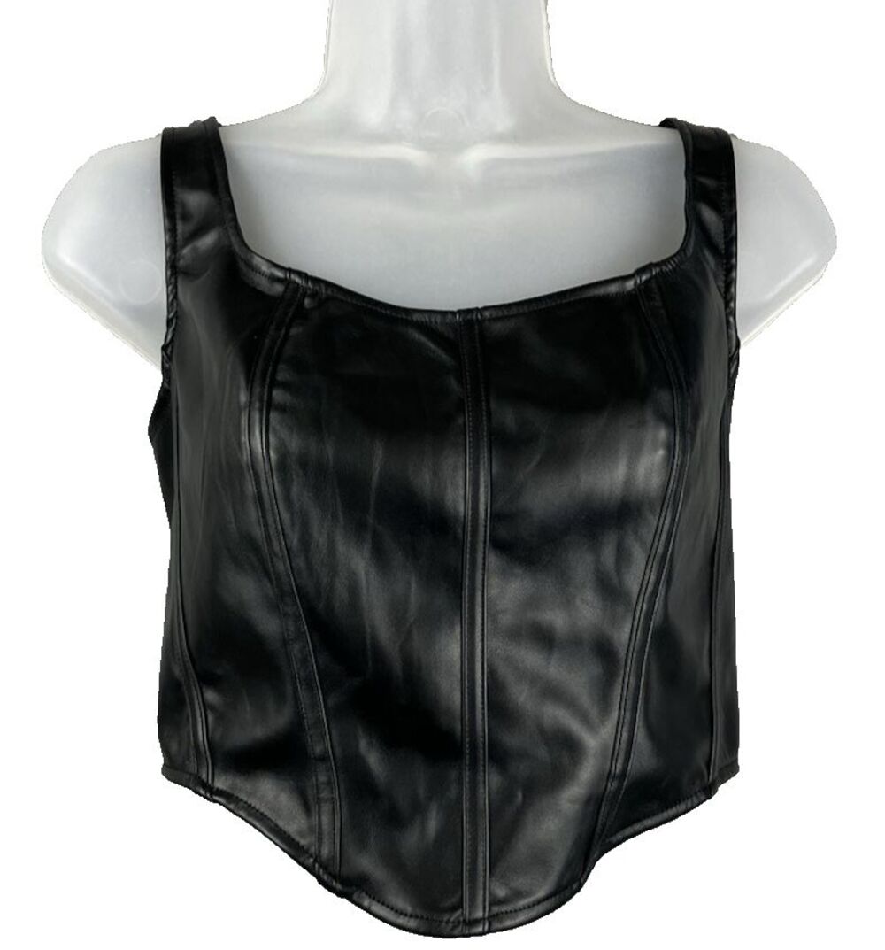 Sincerely Jules Faux Leather Whimsigoth Corset Top Size L Grunge Goth